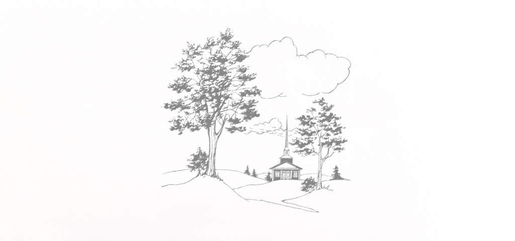 Church on Hill White Silver Faux